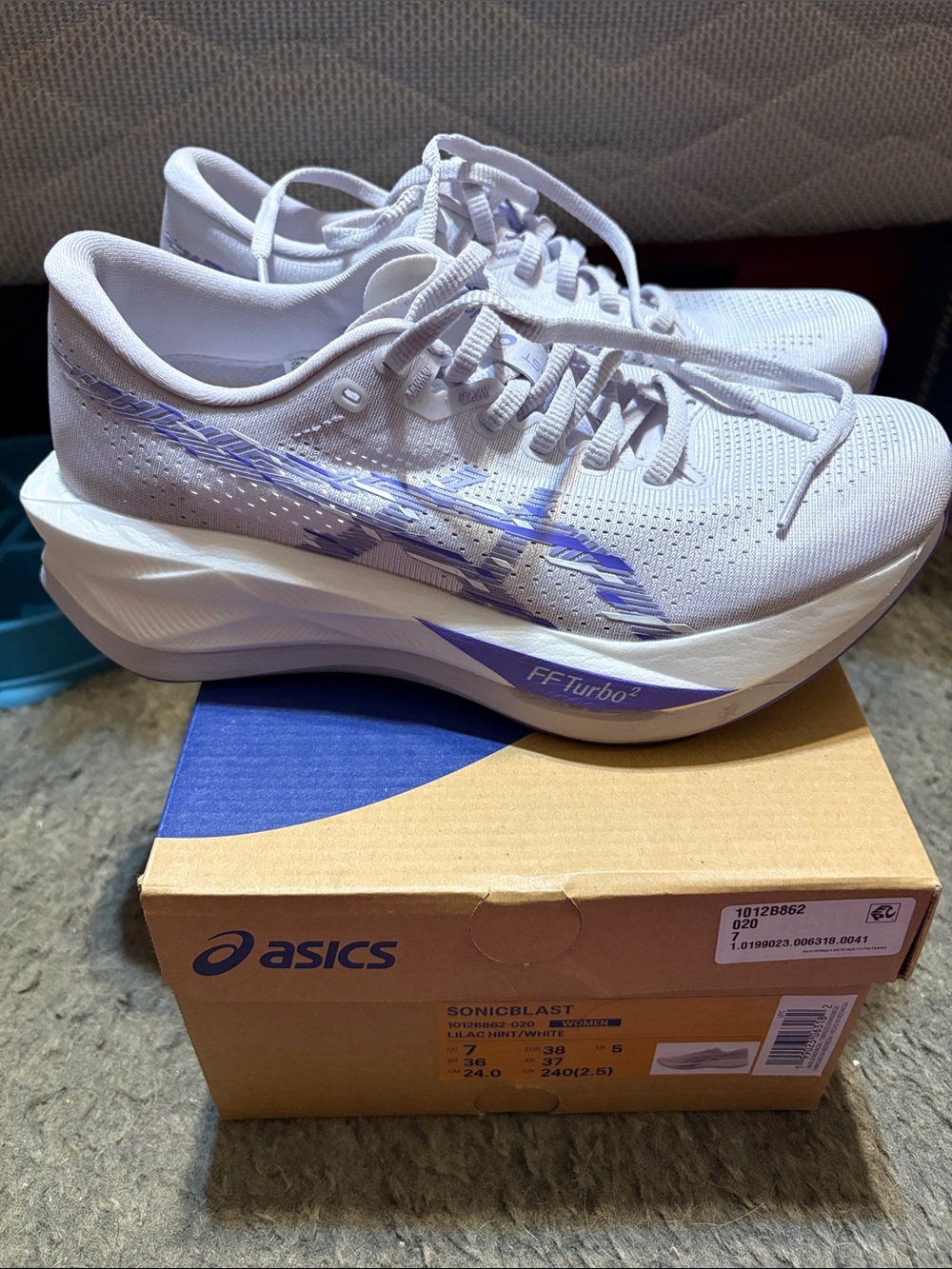 ASICS Women's Sonicblast FF Turbo Running Shoes - Lavender/White